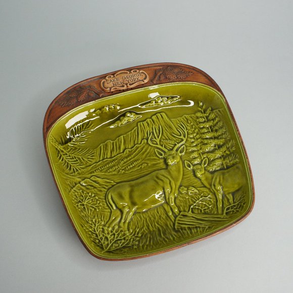 Vintage Treasure Craft Lake George New York  Dears Souvenir Dish - Picture 1 of 12